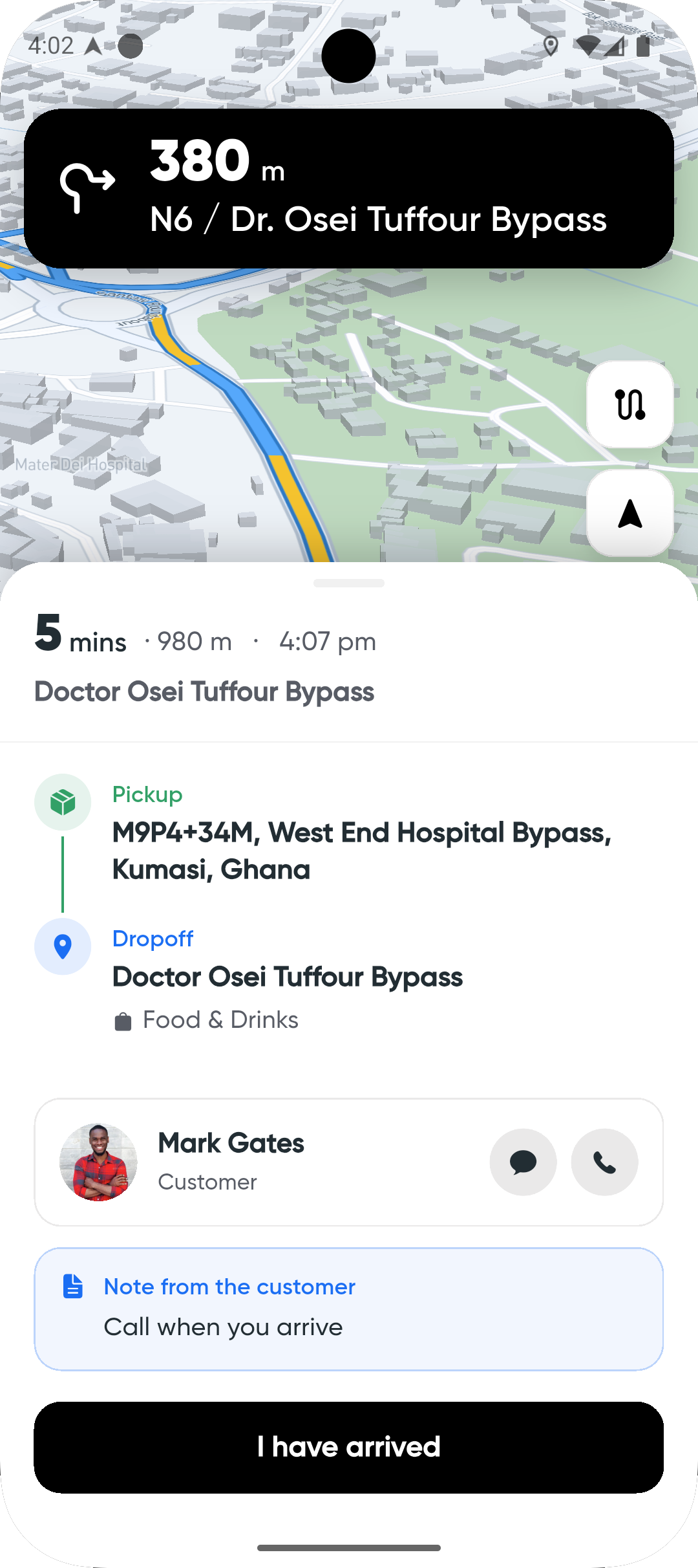 Scoco partner app route screen